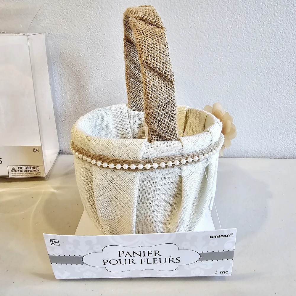Wedding Flower Girl Basket and Ring Bearer Pillow Rustic